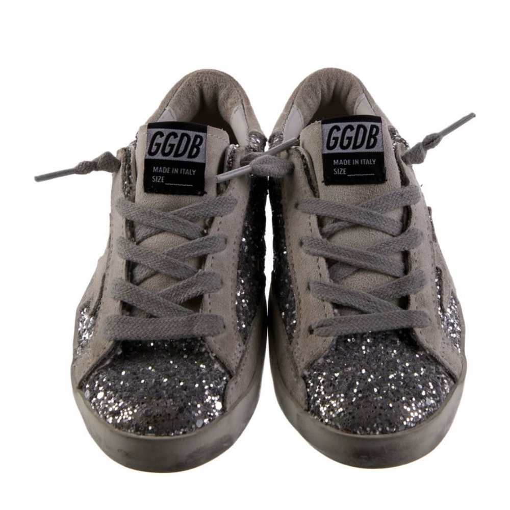 Golden Goose Kids Silver Glitter Sneakers